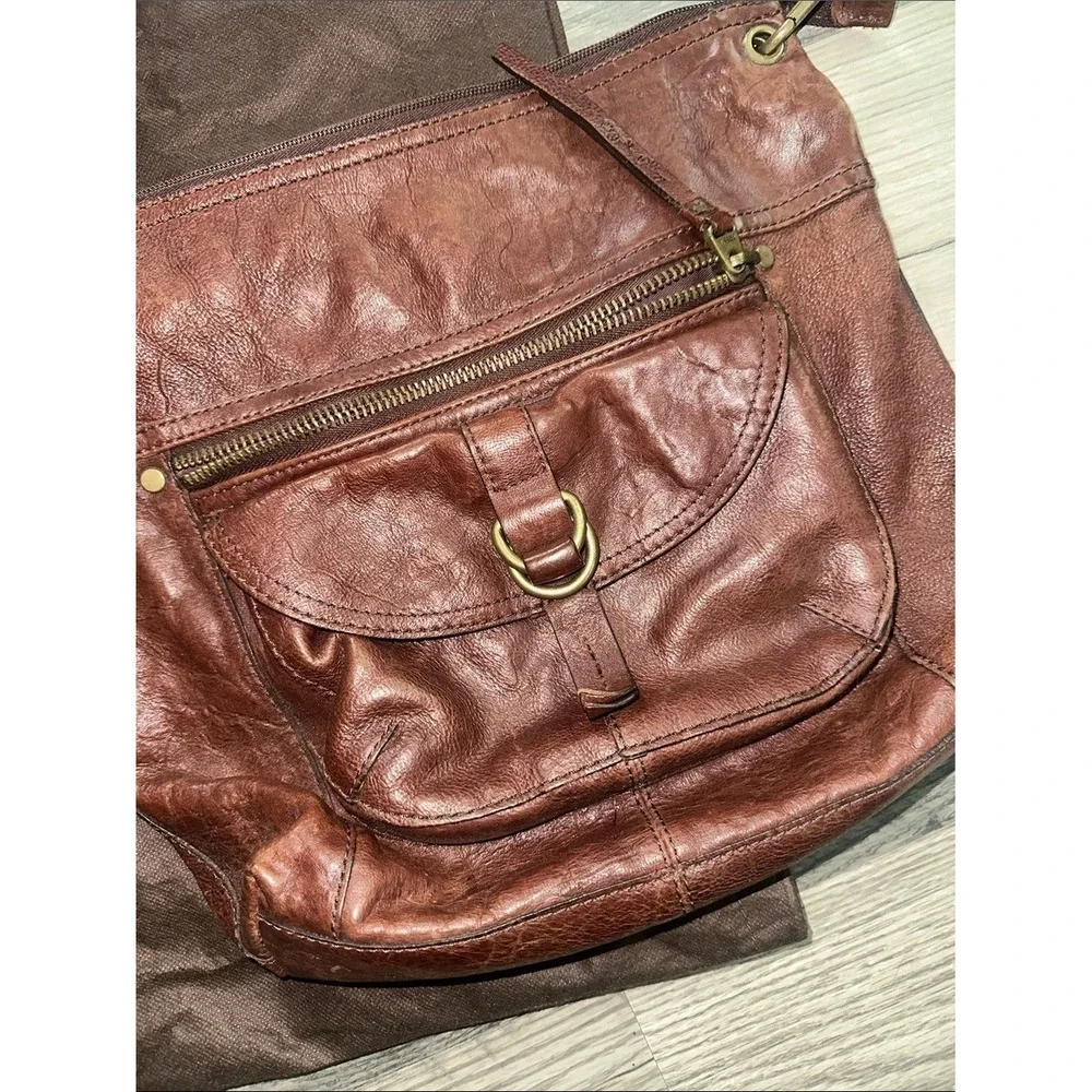 Fossil‎ vintage Leather Shoulder Bag brown with dust bag
